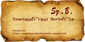 Szentgyörgyi Borbála névjegykártya