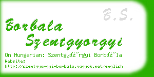 borbala szentgyorgyi business card