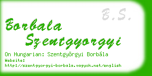 borbala szentgyorgyi business card